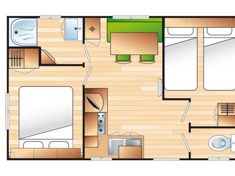 MOBILHOME 4 personnes - Mobil-home Cocoon 4 personnes 2 chambres 23m²