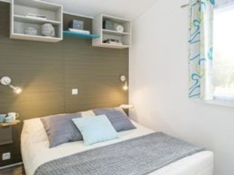 MOBILHOME 4 personnes - Confort 27m² - 2 chambres + Terrasse couverte + Clim réversible + TV