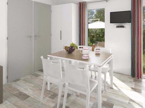 MOBILHOME 6 personnes - Confort 36m² - 3 chambres + Terrasse couverte + Clim réversible + TV