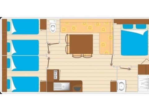 MOBILHOME 6 personnes - 3 chambres - TV - CLIM