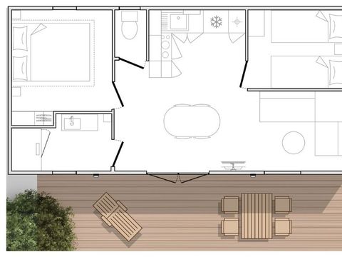 MOBILHOME 6 personnes - Mahana 6 personnes 2 chambres 30m²