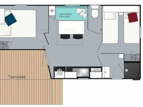 MOBILHOME 5 personnes - Evasion+ 5 personnes 2 chambres 23m²