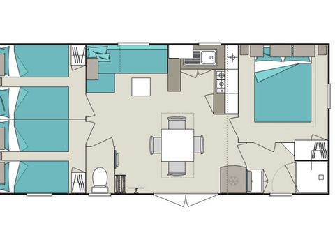MOBILHOME 8 personnes - Confort+ 8 personnes 3 chambres 35m²