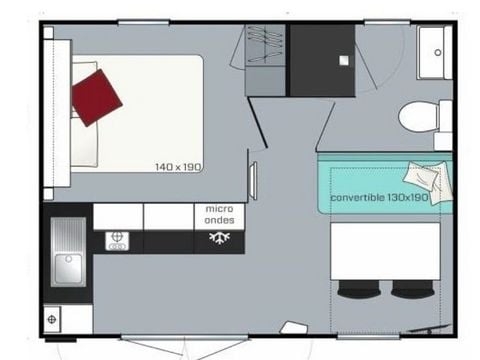 MOBILHOME 4 personnes - Cocoon+ 4 personnes 1 chambre 18m²