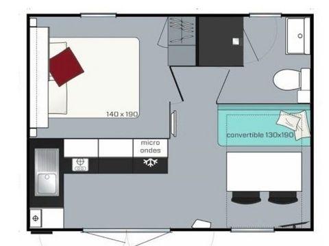 MOBILHOME 4 personnes - Cocoon+ 4 personnes 1 chambre 18m²