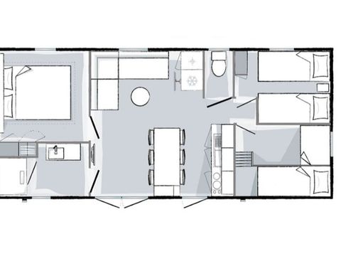 MOBILHOME 6 personnes - Mobil-home Premium 6 personnes 3 chambres 33m²