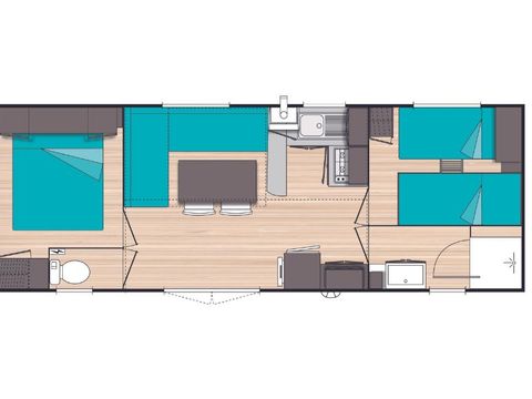 MOBILHOME 6 personnes - Evasion+ 6 personnes 2 chambres 23m²