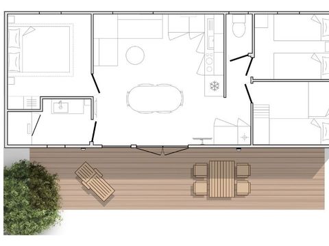 MOBILHOME 6 personnes - Mahana 6 personnes 3 chambres 33m²