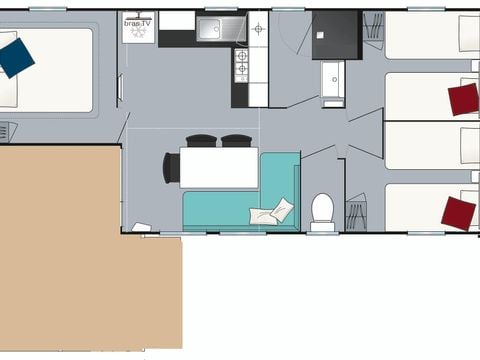 MOBILHOME 6 personnes - Mobil-home Loisir+ 6 personnes 3 chambres 30m²