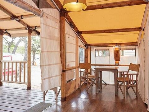 TENTE TOILE ET BOIS 5 personnes - Tente Safari | 2 Ch. | 4/5 Pers. | Clim.