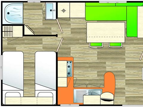 MOBILHOME 4 personnes - CONFORT - Quartier Jardin