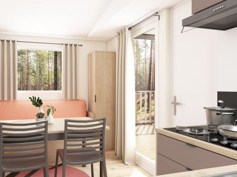 MOBILHOME 4 personnes - COTTAGE PRIVILEGE - Vue Réserve Africaine