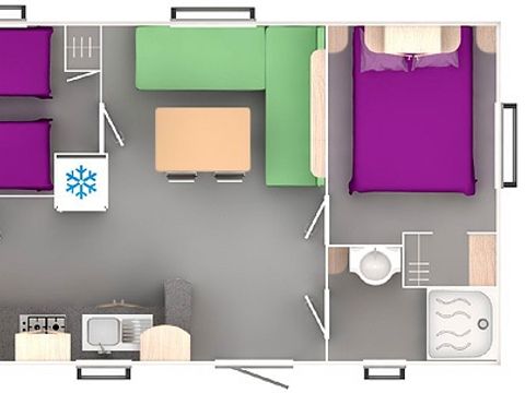MOBILHOME 4 personnes - CONFORT TV - Quartier Jardin