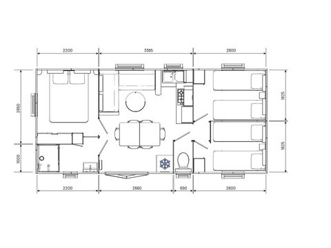 MOBILHOME 6 personnes - HOME FLOWER - PREMIUM