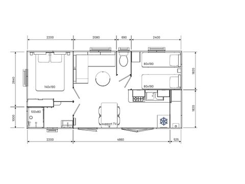 MOBILHOME 6 personnes - FLOWER PREMIUM