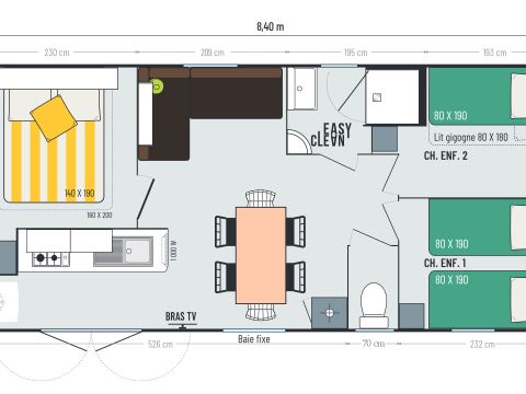 Mobilhome 6 personnes - Riviera - 3 chambres