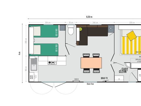 Mobilhome 4 personnes - MH Riviera suite - 2 chambres