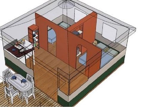 Bungalow toilé 5 personnes - KIWI - Sans Sanitaires