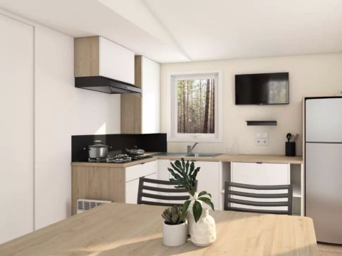 Mobilhome 2 personnes - Cottage 1 chambre 2 personnes - SPA privatif