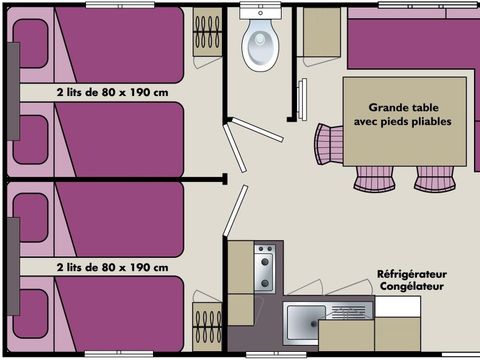 Mobilhome 6 personnes - Lounge Plus - 3 chambres