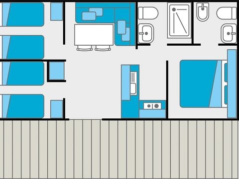 MOBILHOME 4 personnes - 3 chambres / 2 sdb - terrasse couverte