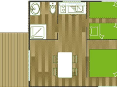 Chalet 5 personnes - Mimosa- 5 personnes - 2 chambres