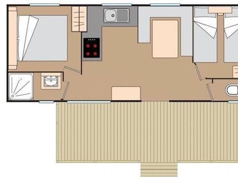 Mobilhome 4 personnes - Cordulie- 4 personnes- 2 chambres