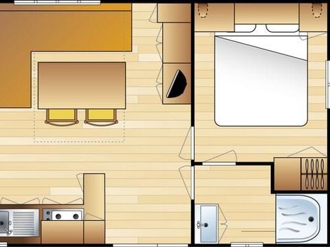 Mobilhome 6 personnes - Liège- 6 personnes- 2 chambres- climatisation
