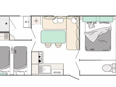 MOBILHOME 6 personnes - Mobil Home 3 Pièces 4/6 Personnes