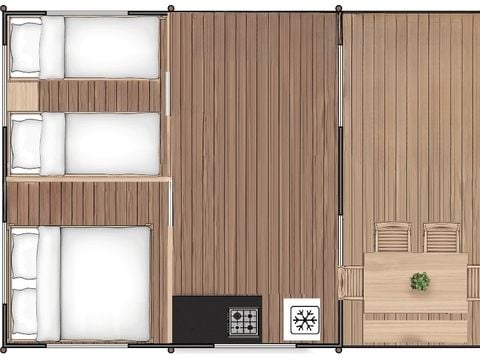 BUNGALOW TOILÉ 5 personnes - Bungalow victoria nature