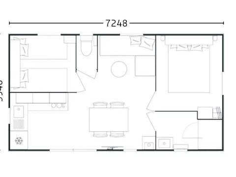 MOBILHOME 4 personnes - Mobil-home Bahia 3 Pièces 4 Personnes + TV