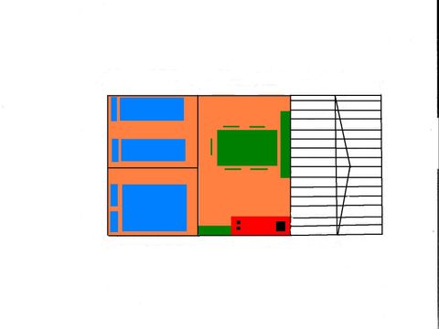 Tente en toile et en bois 5 personnes - Bungalow toilé et bois "AMAZONE" avec Kitchenette individuelle et sanitaire collectif - 2 chambres