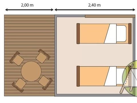 Bungalow toilé 2 personnes - Cyclotente - 1 Pièces