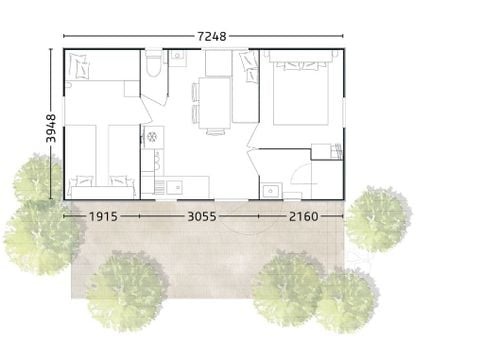 Mobilhome 5 personnes - "CONFORT - FAMILLE KIDS" - 2 chambres - CLIM - TV *NOUVEAUTE 2024*