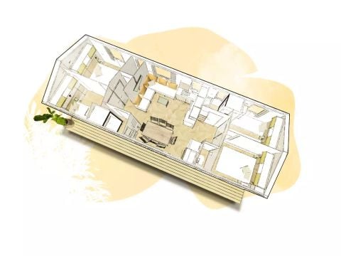 Mobilhome 8 personnes - Excellence - 5 Pièces - Climatisé - TV - 2 salles de bain