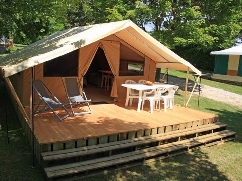 TENTE TOILE ET BOIS 4 personnes - Lodge Nature - Sans sanitaires