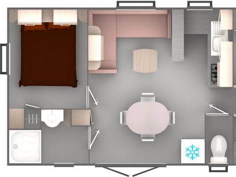 MOBILHOME 6 personnes - Cottage DORDOGNE TRIBU - 3 chambres avec terrasse couverte 18m²