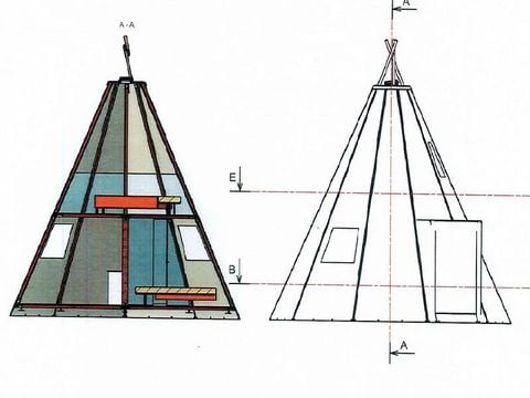 HÉBERGEMENT INSOLITE 5 personnes - TIPI HOME 3ch 5pers - sans sanitaire - 34m2