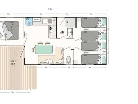 Mobilhome 6 personnes - Prestige+ 3 ch 6 pers - 31 m²