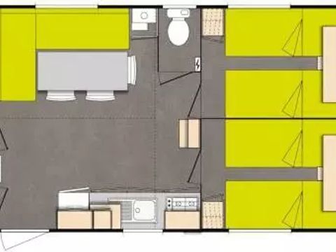 MOBILHOME 4 personnes -  Eco 4 Pièces 6 Personnes