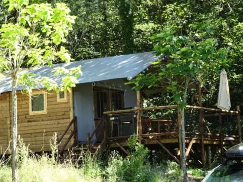 Tente en toile et en bois 5 personnes - Cabane Lodge Africa 3 Pièces 5 Personnes