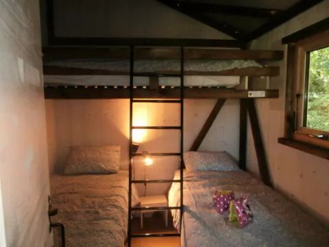 Tente en toile et en bois 5 personnes - Cabane Lodge Africa 3 Pièces 5 Personnes