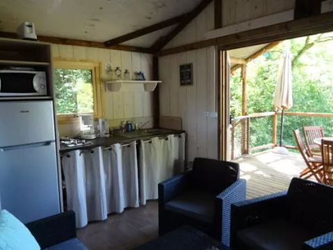 Tente en toile et en bois 5 personnes - Cabane Lodge Africa 3 Pièces 5 Personnes