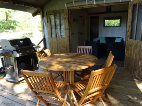 Tente en toile et en bois 5 personnes - Cabane Lodge Africa 3 Pièces 5 Personnes