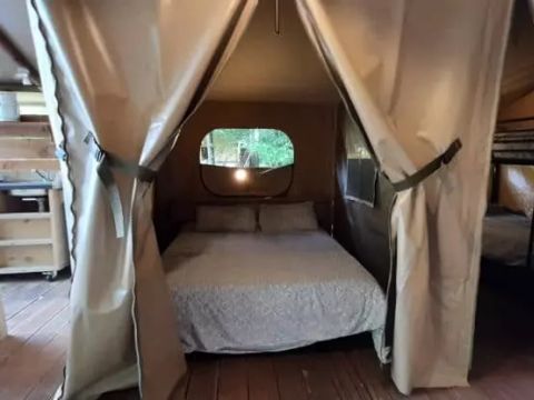 Tente en toile et en bois 4 personnes - Tente Bali 3 Pièces 4 Personnes