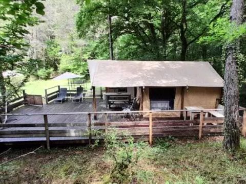 Tente en toile et en bois 4 personnes - Tente Bali 3 Pièces 4 Personnes