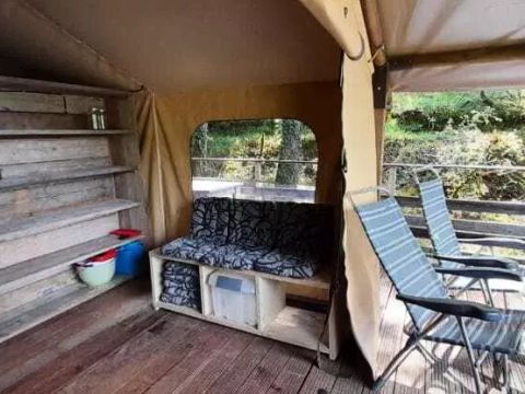 Tente en toile et en bois 4 personnes - Tente Bali 3 Pièces 4 Personnes