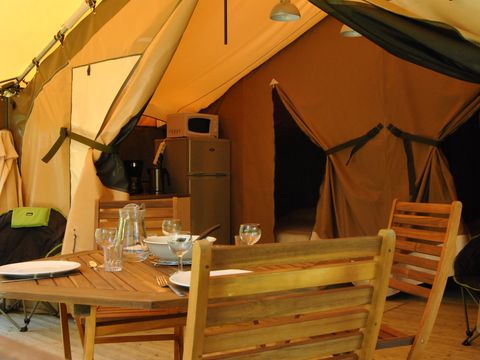 Tente en toile et en bois 4 personnes - Insolite - Tente Lodge 2 chambres - sans sanitaire - Dimanche