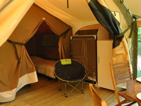 Tente en toile et en bois 4 personnes - Insolite - Tente Lodge 2 chambres - sans sanitaire - Dimanche