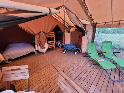 Tente en toile et en bois 5 personnes - Insolite - Tente Lodge 2 chambres - sans sanitaire